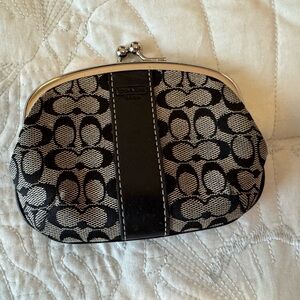Coach Black and Gray Patterned Cosmetic Case